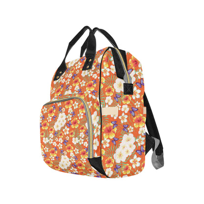Tropical Flower Pattern Print Design TF027 Diaper Bag Backpack