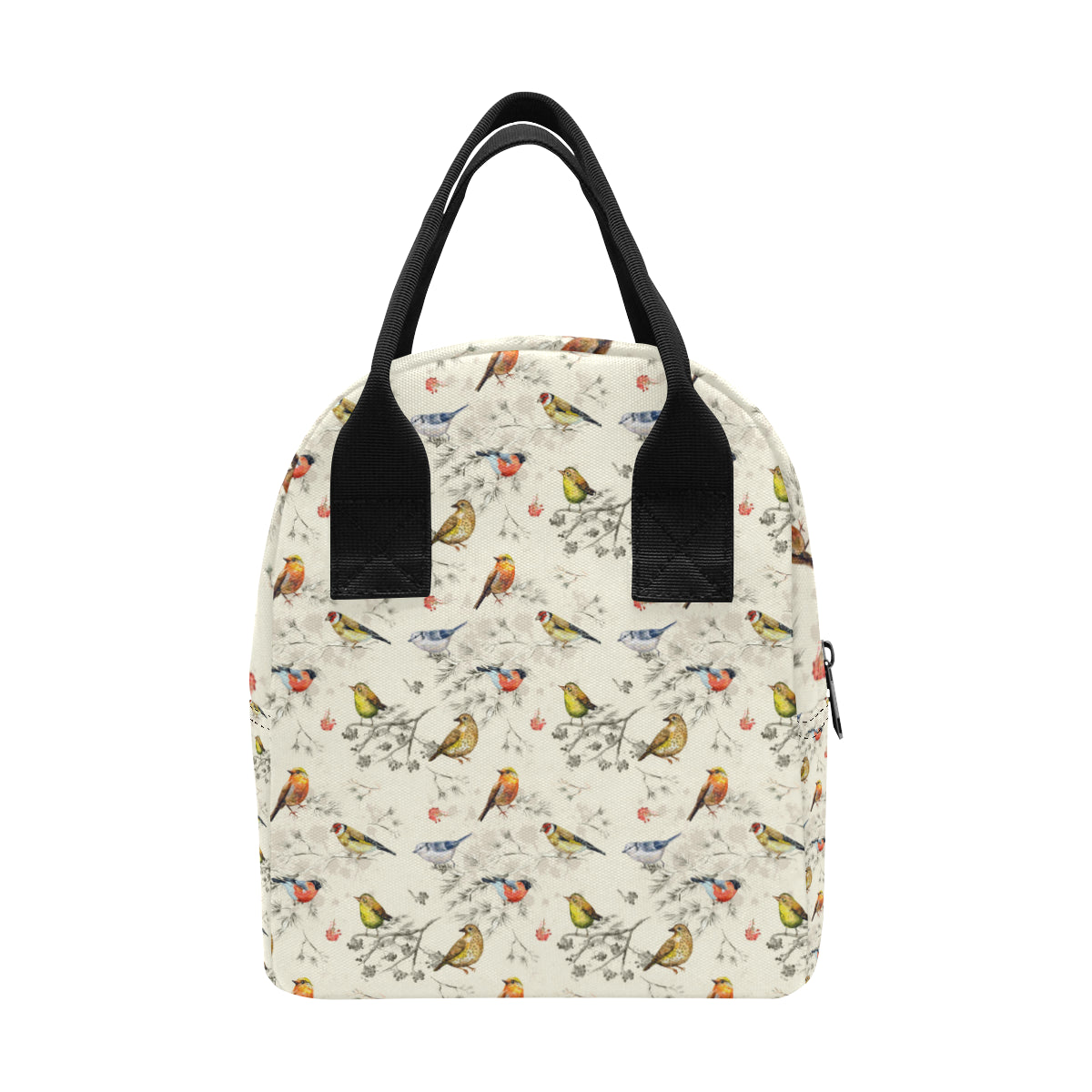 Bird Watercolor Design Pattern Insulated Lunch Bag