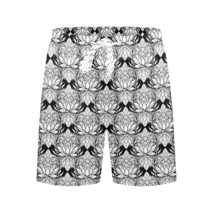 Lotus Mandala Print Pattern Men's Swim Trunks Beach Shorts