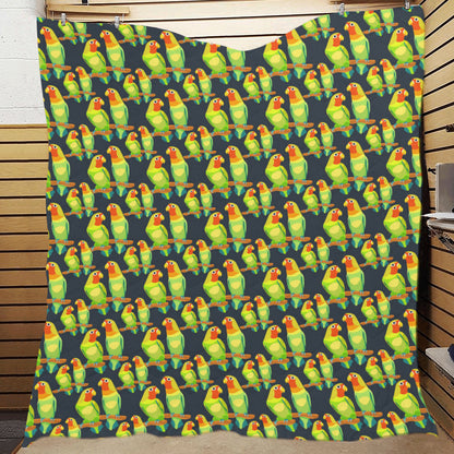 Lovebird Pattern Print Design 01 Premium Quilt