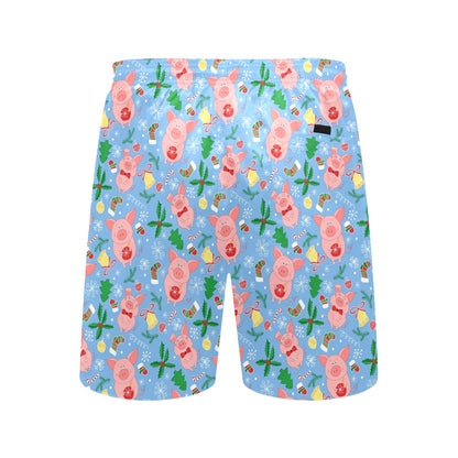 Pig Print Design LKS404 Men's Swim Trunks Beach Shorts