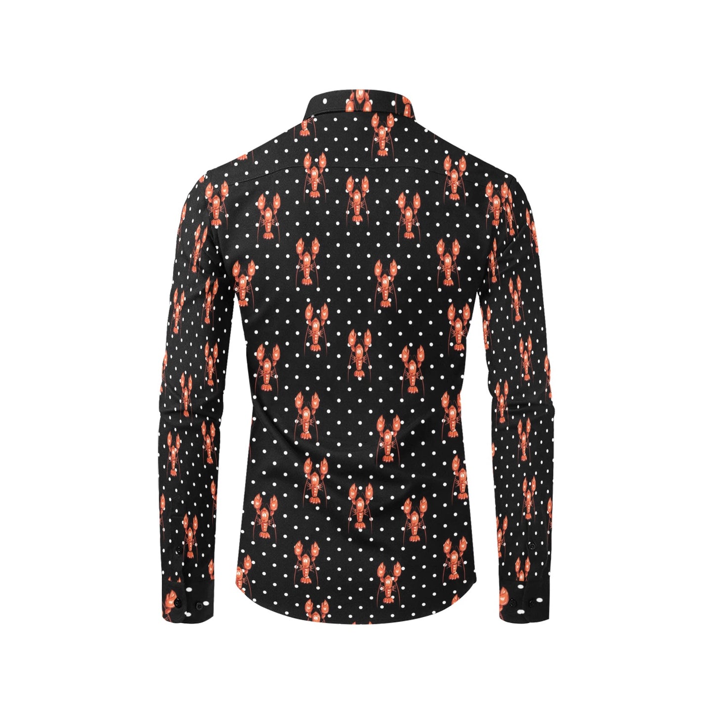 Lobster Print Design LKS401 Men's Long Sleeve Dress Shirt