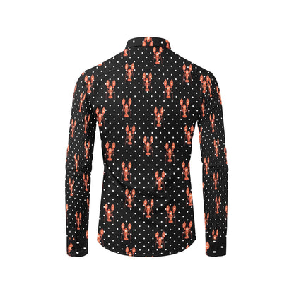 Lobster Print Design LKS401 Men's Long Sleeve Dress Shirt