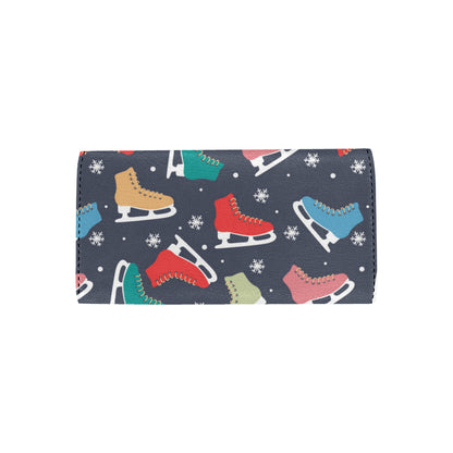 Ice Skate Pattern Print Design 04 Women's Trifold Wallet