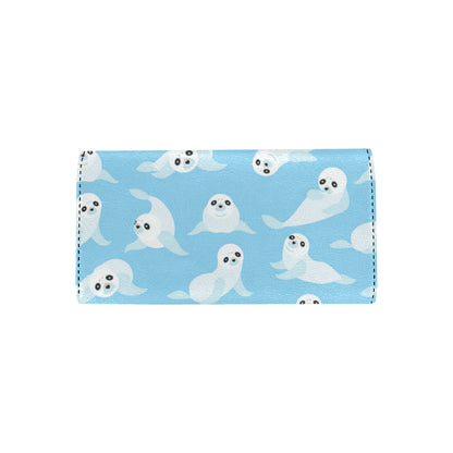 Sea Lion Cute Pattern Print Design 03 Women's Trifold Wallet