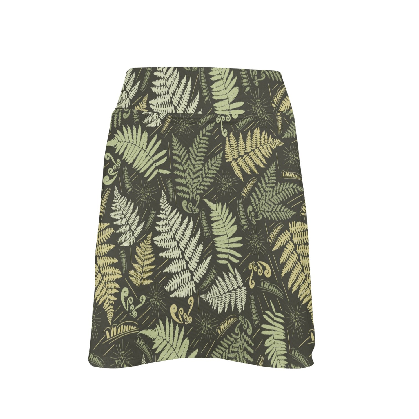 Fern Leave Green Print Pattern 17" Golf & Pickleball Skort with Pockets