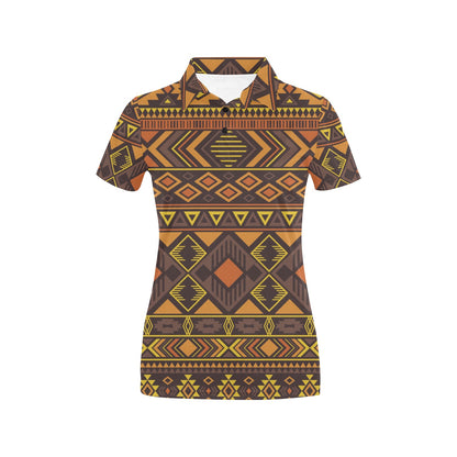 Navajo Pattern Print Design A06 Women's Polo Shirt
