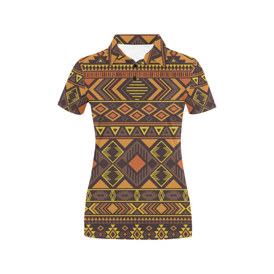 Navajo Pattern Print Design A06 Women's Polo Shirt