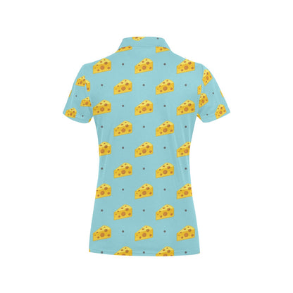 Cheese Pattern Print Design 02 Women's Polo Shirt