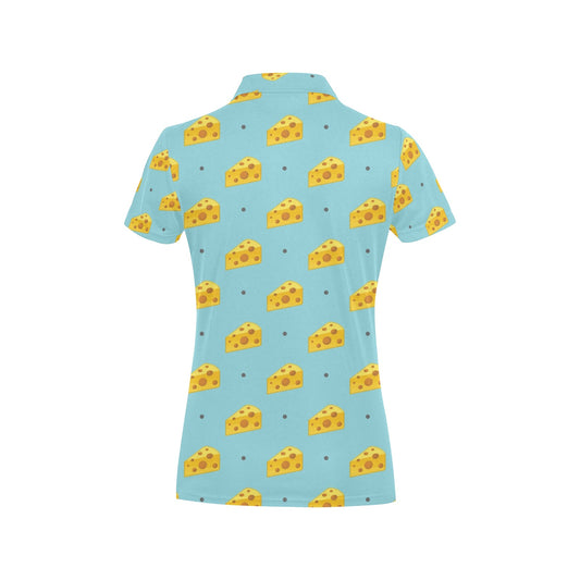 Cheese Pattern Print Design 02 Women's Polo Shirt