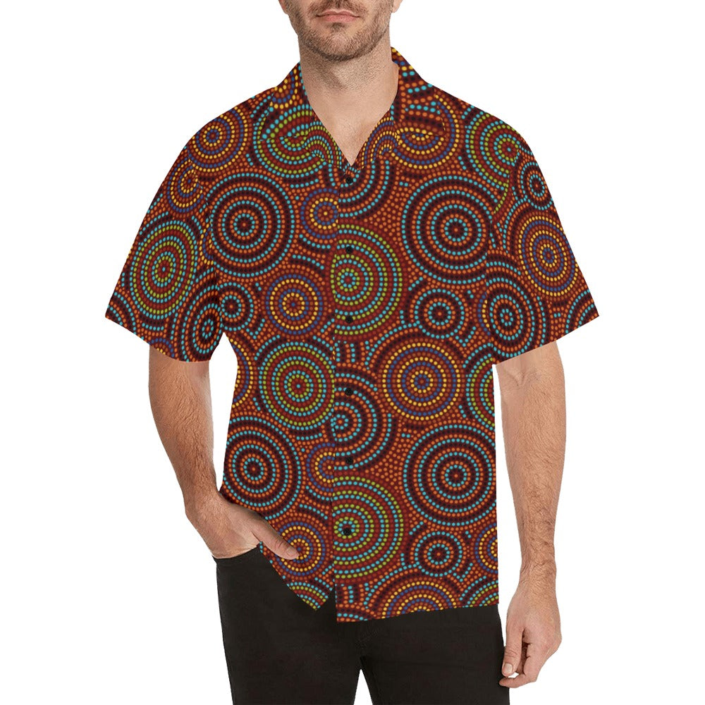 Aboriginal Print Design LKS403 Men's Men's Hawaiian Shirt