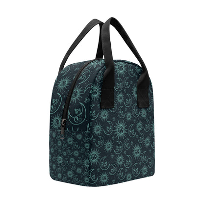 Sun Moon Magic Design Themed Print Insulated Lunch Bag