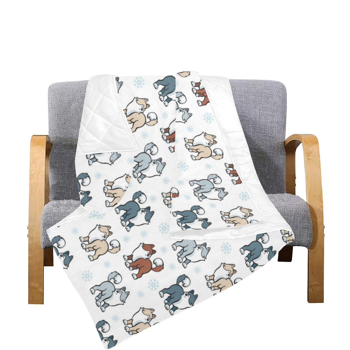Alaskan Malamute Pattern Print Design 02 Premium Quilt