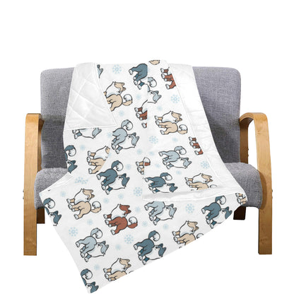 Alaskan Malamute Pattern Print Design 02 Premium Quilt