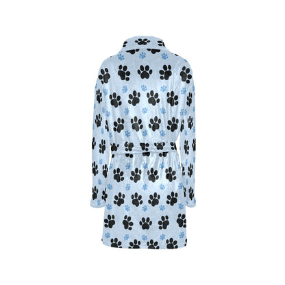 Paw Pattern Print Design A04 Women's Fleece Robe