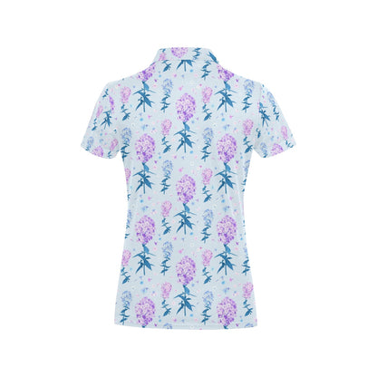 Lilac Pattern Print Design LI05 Women's Polo Shirt
