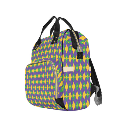 Mardi Gras Pattern Print Design 05 Diaper Bag Backpack