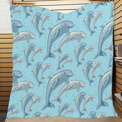 Dolphin Print Pattern Premium Quilt