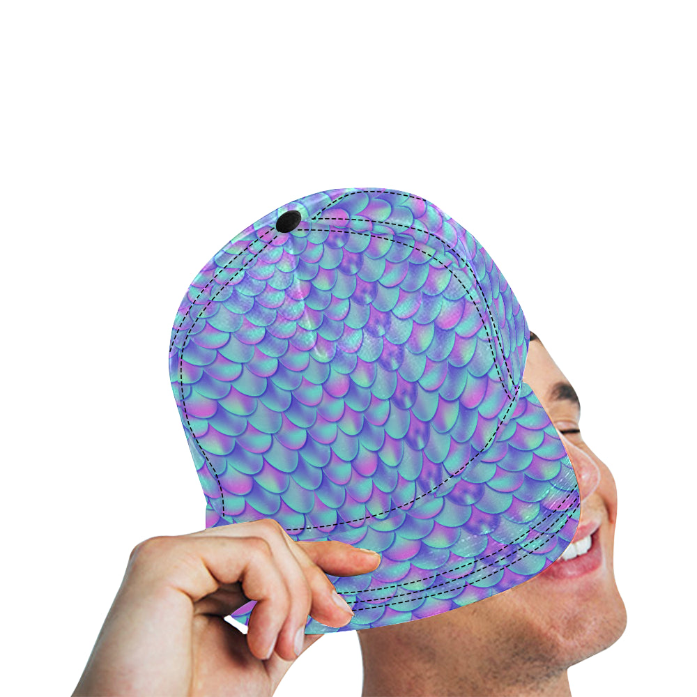 Mermaid Tail Design Print Pattern Snapback Cap