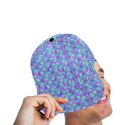 Mermaid Tail Design Print Pattern Snapback Cap