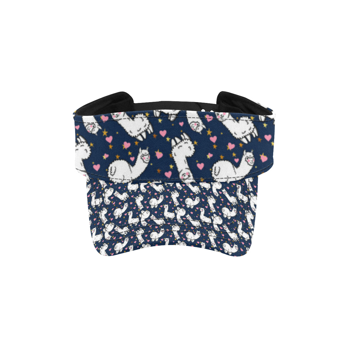 Alpaca Heart Star Design Themed Print Unisex Sun Visor
