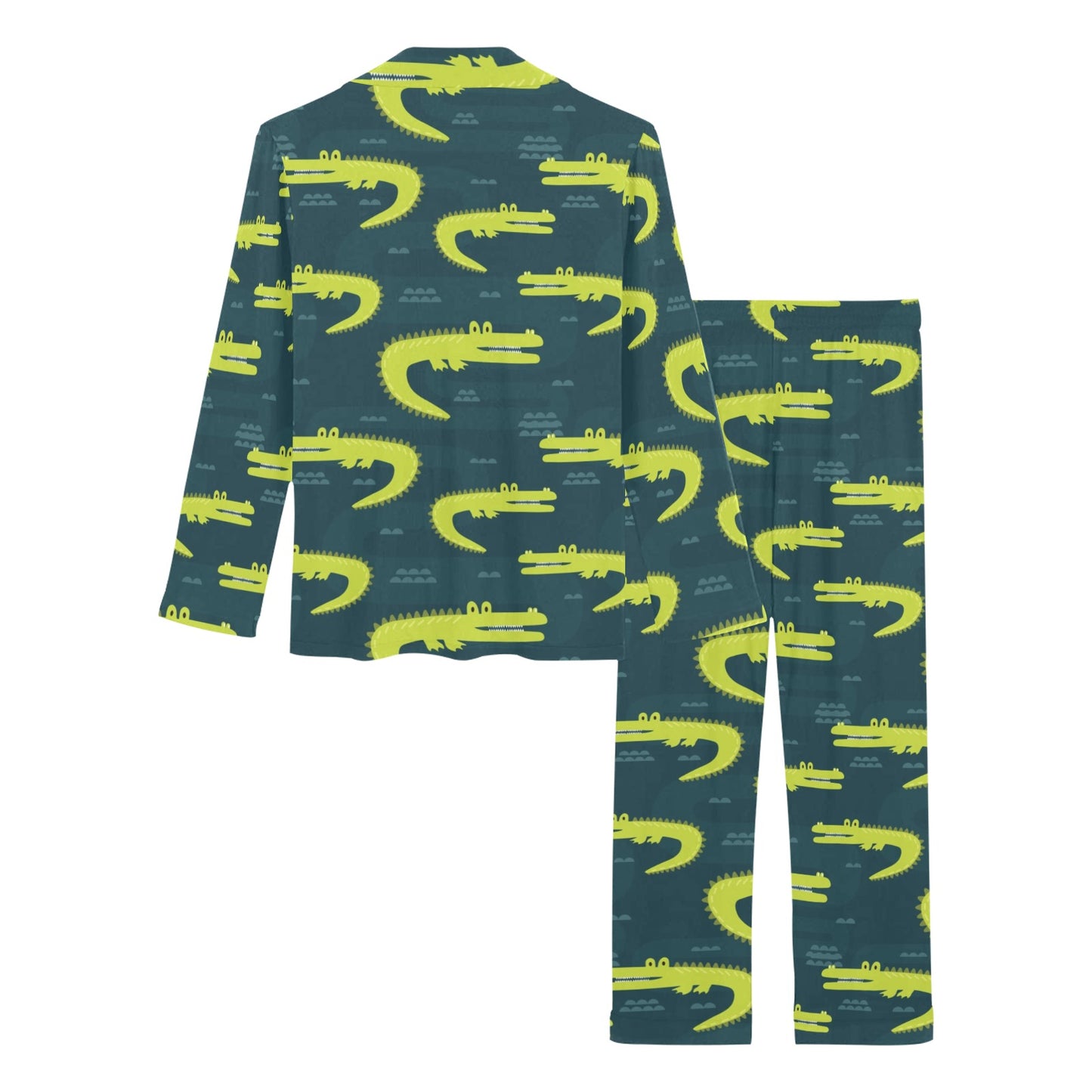 Alligator Pattern Print Design 03 Women's Long Pajama Set