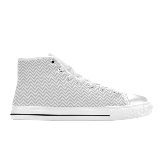Chevron Print Design LKS401 Men's High Top Canvas Shoes