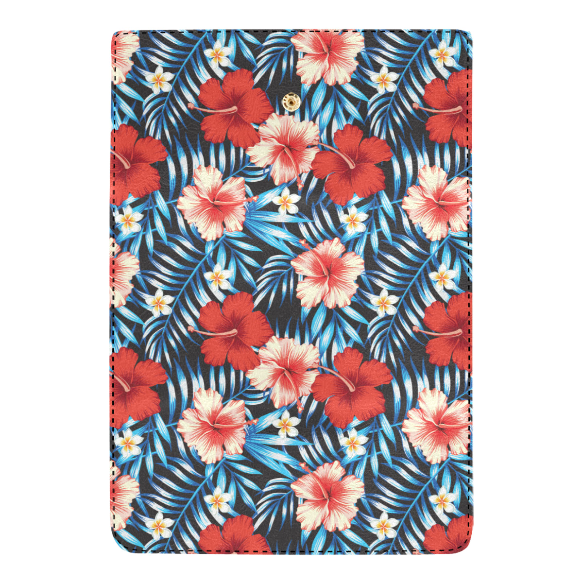 Red Hibiscus Blue Scene Women's Trifold Wallet