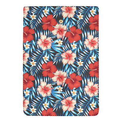 Red Hibiscus Blue Scene Women's Trifold Wallet