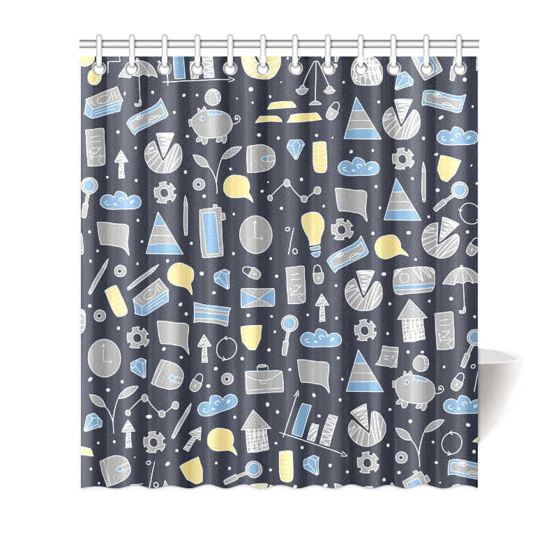 Accounting Financial Pattern Print Design 04 Shower Curtain