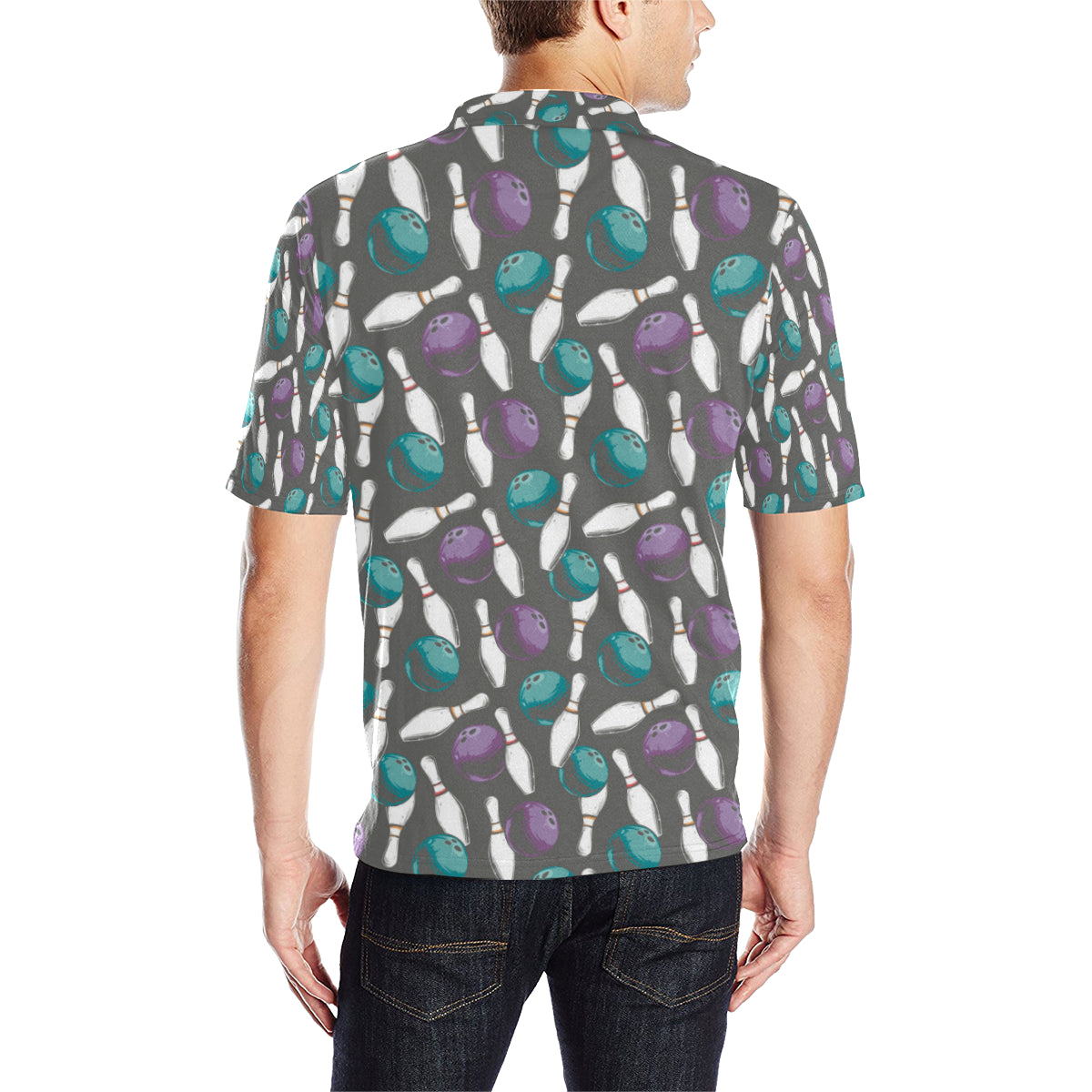 Bowling Pattern Print Design 03 Men Polo Shirt