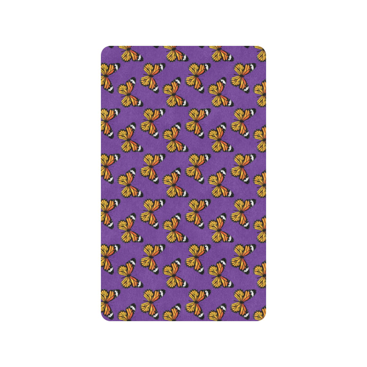 Monarch Butterfly Purple Print Pattern Rubber Doormat