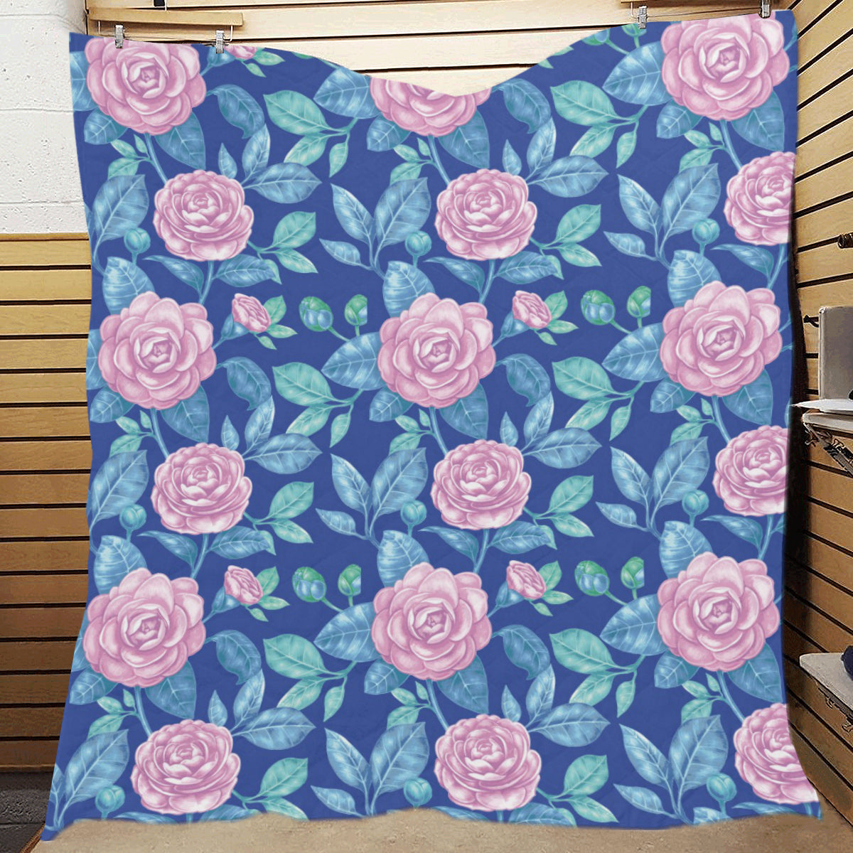 Camellia Pattern Print Design CM05 Premium Quilt