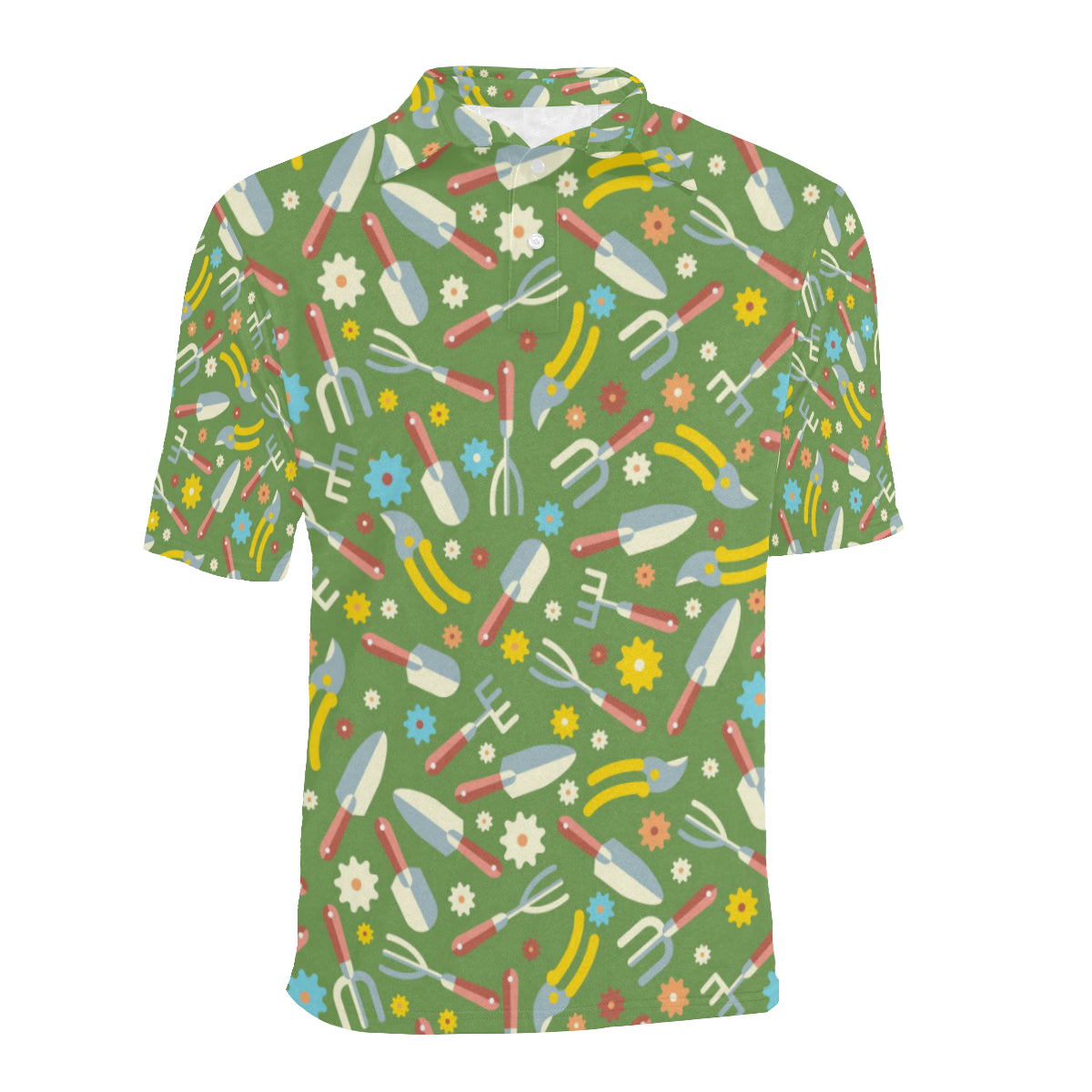Gardening Pattern Print Design G06 Men Polo Shirt