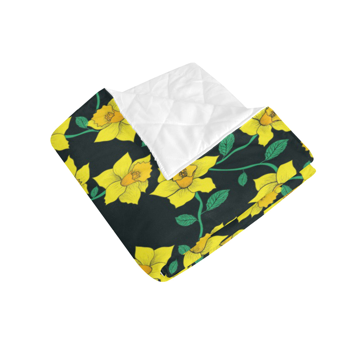 Daffodils Pattern Print Design DF03 Premium Quilt