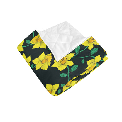 Daffodils Pattern Print Design DF03 Premium Quilt