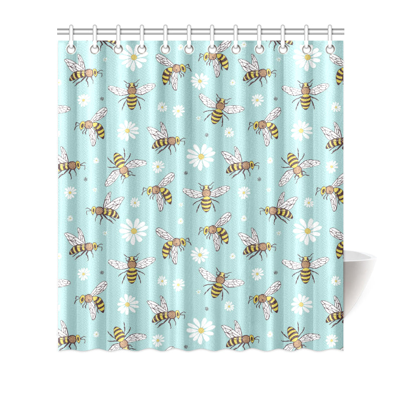 Bee Pattern Print Design BEE010 Shower Curtain