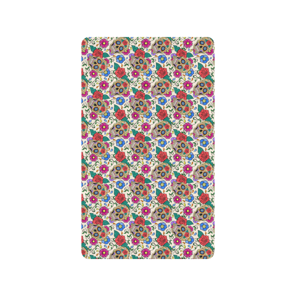 Sugar Skull Colorful Themed Print Rubber Doormat