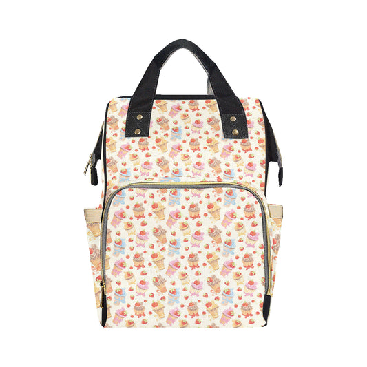 Cupcakes Strawberry Cherry Print Diaper Bag Backpack