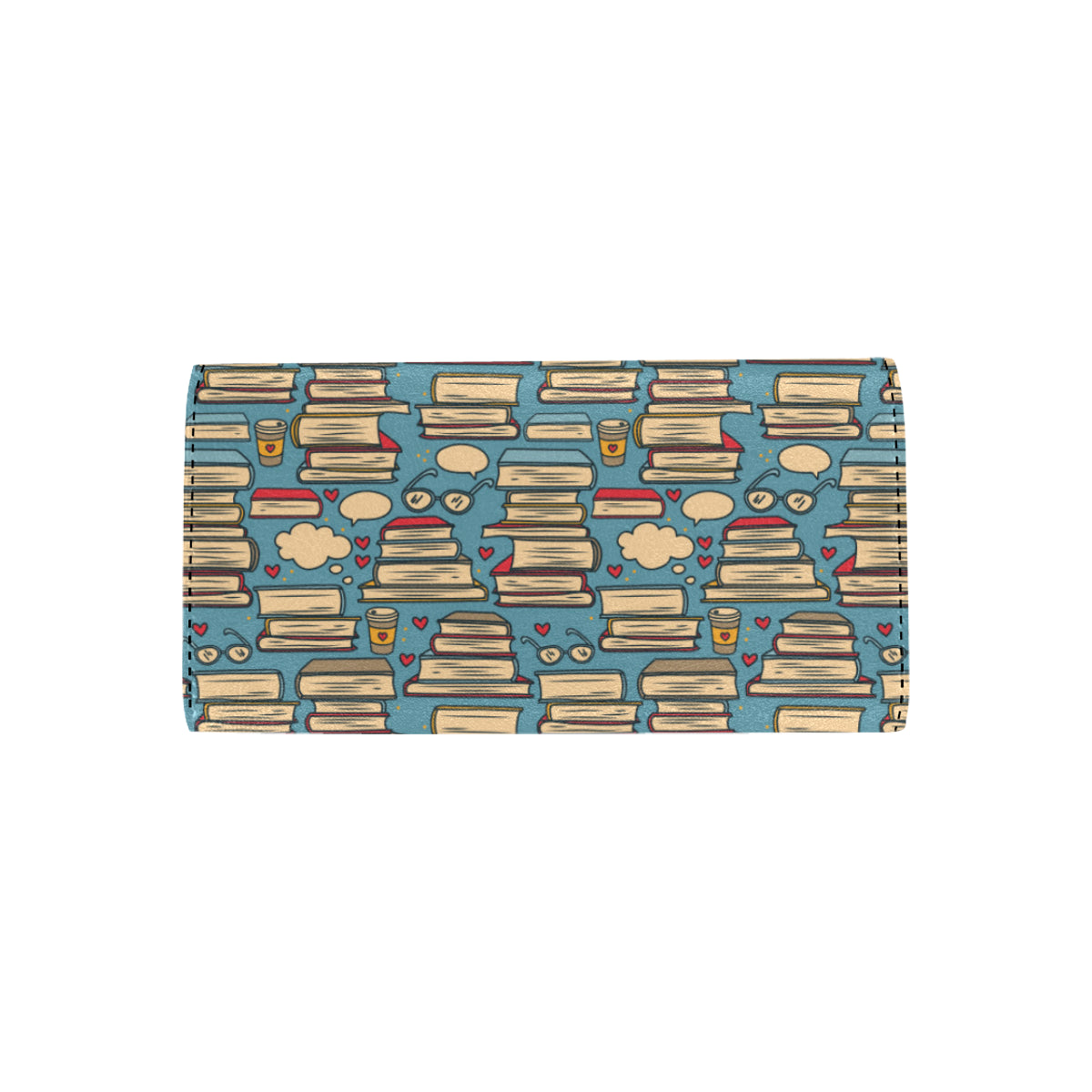 Book Pattern Print Design 03 Women's Trifold Wallet