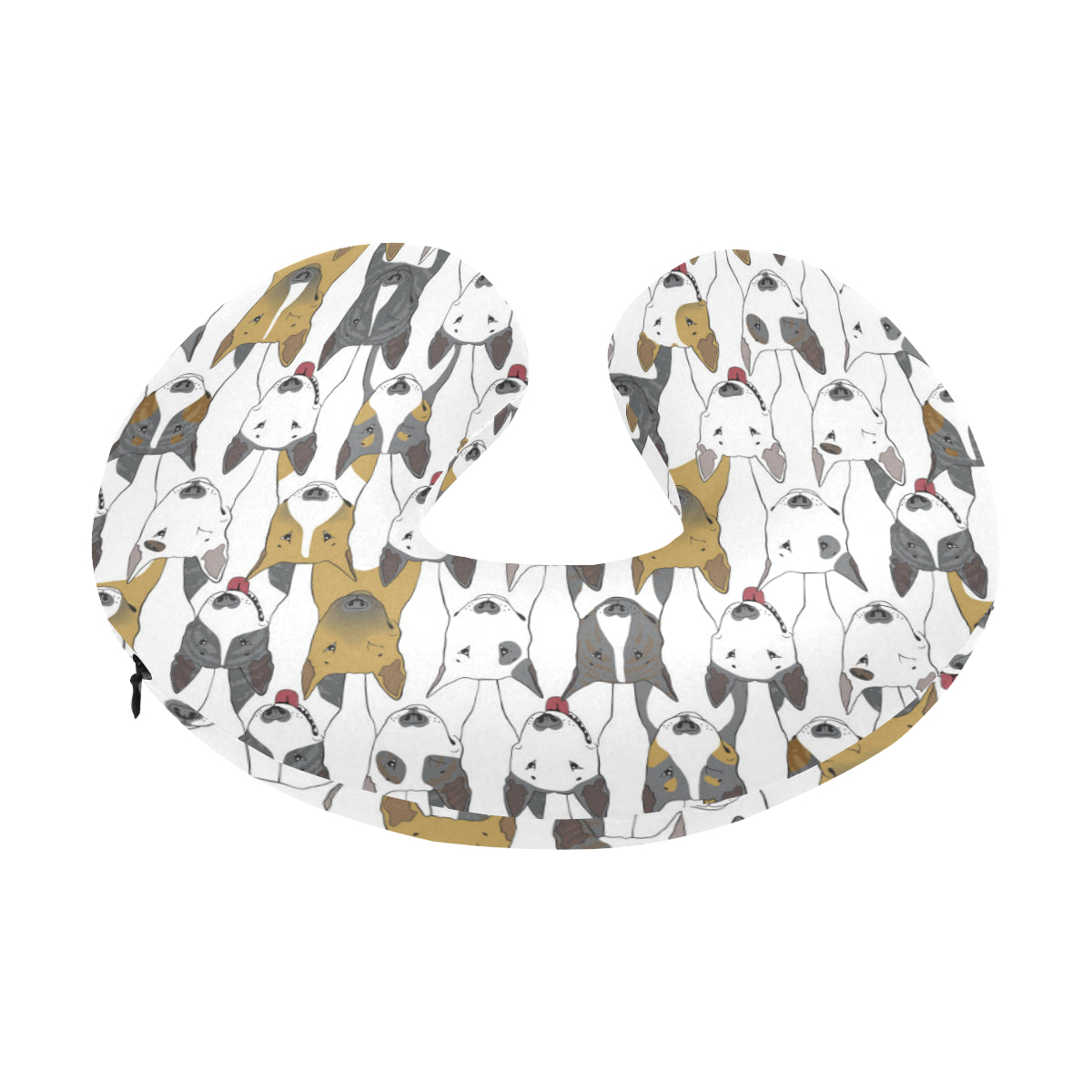Bull Terriers Pattern Print Design 03 U-Shaped Travel Neck Pillow