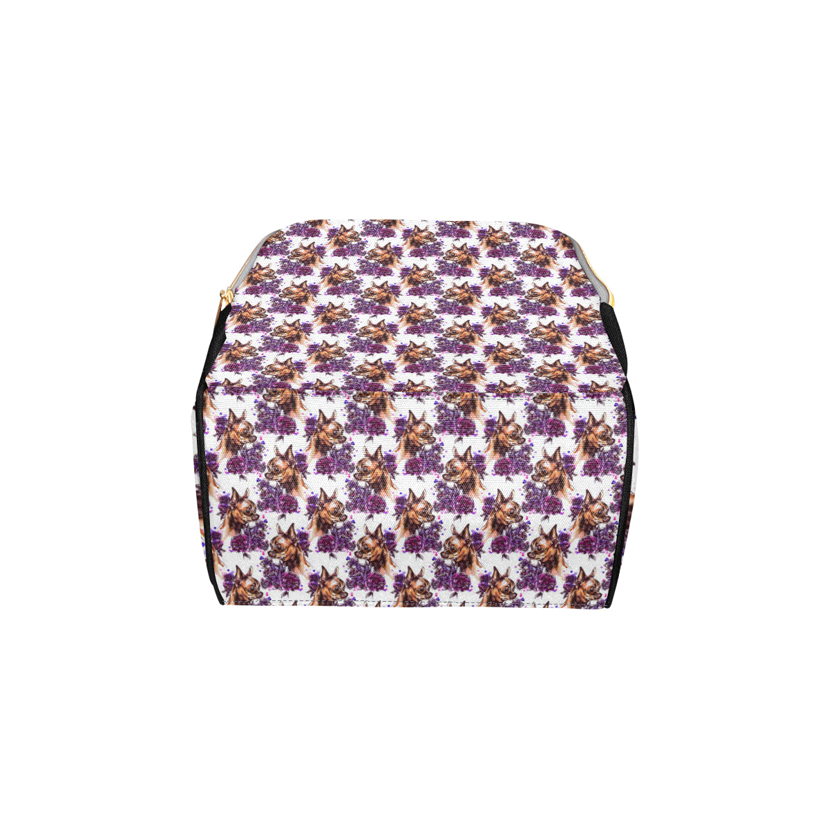 Chihuahua Purple Floral Diaper Bag Backpack