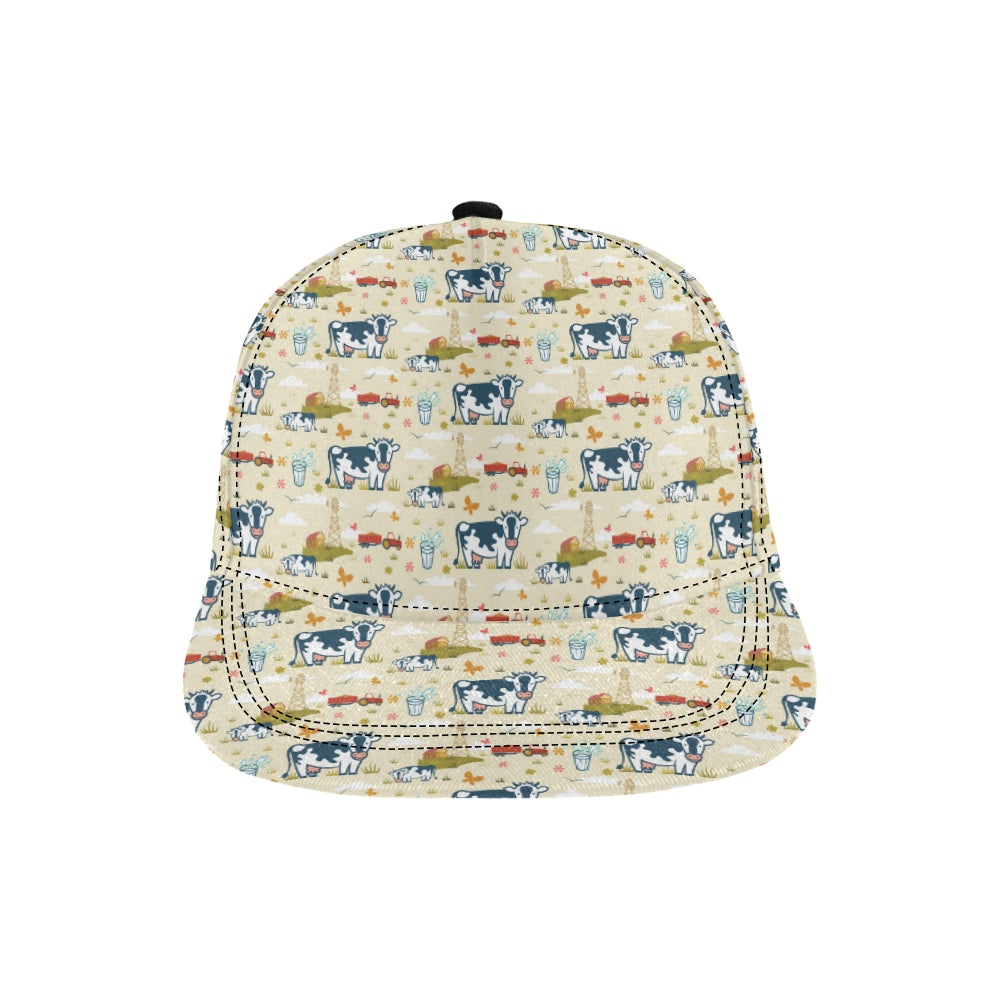 Cow Farm Design Print Snapback Cap