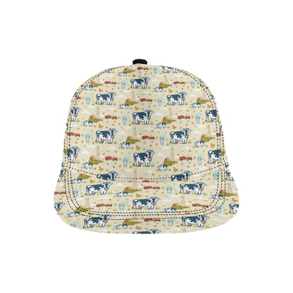 Cow Farm Design Print Snapback Cap