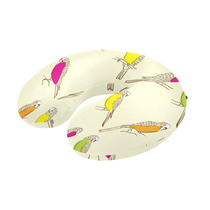 Parakeet Pattern Print Design A01 U-Shaped Travel Neck Pillow