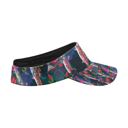 Barracuda with Folwer Pattern Print Design 01 Unisex Sun Visor