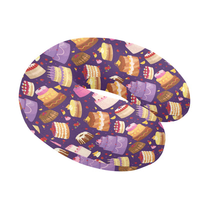 Cake Pattern Print Design 05 U-Shaped Travel Neck Pillow
