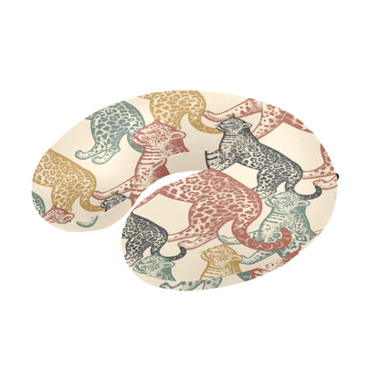 Jaguar Pattern Print Design 01 U-Shaped Travel Neck Pillow