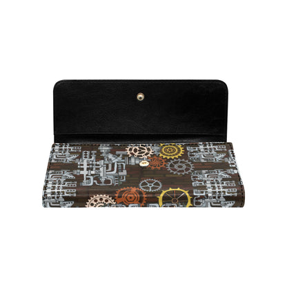 Mechanic Pattern Print Design 04 Women's Trifold Wallet