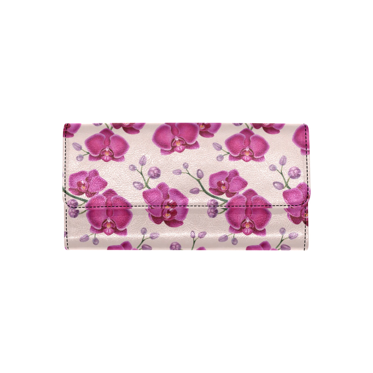 Orchid Purple Pattern Print Design OR04 Women's Trifold Wallet